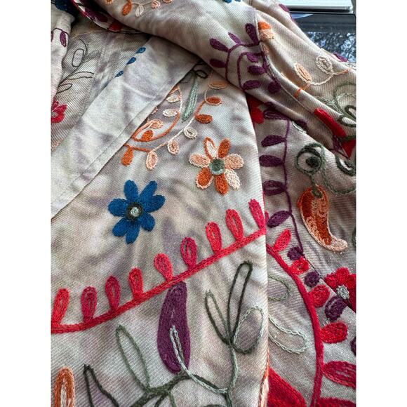 John Mark Floral Embroidered Blazer Jacket Multicolor Size XL Oversized - Picture 9 of 9